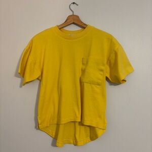 Vintage All- American Moose Yellow Boxy Crop Top